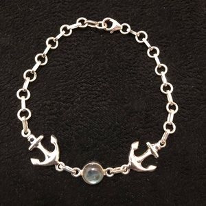 New 925 Sterling and Labradorite Nautical Anchor Bracelet